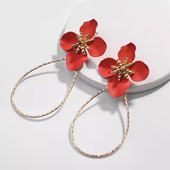 Drop Flower  Earrings - Picture 7 of 8